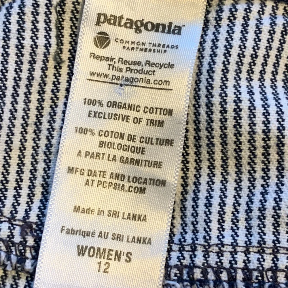 Patagonia Railroad Stripe Organic Cotton Button Down Front Skirt